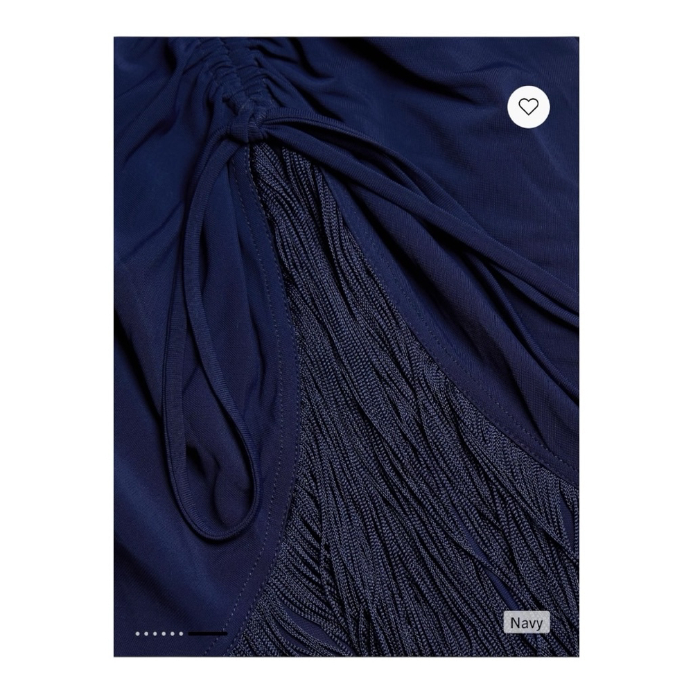 Silvia Tcherassi Roselyn Blue Fringed Jersey Maxi Dress Size 2L (12) NWD - Picture 7 of 14